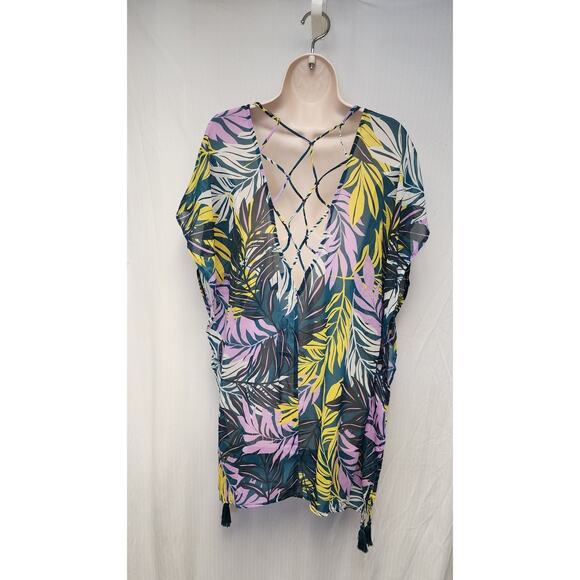 Palisades Beach Club Women's V-Neck Sheer Chiffon Swimsuit Covered Size XL/XXL - Picture 6 of 10